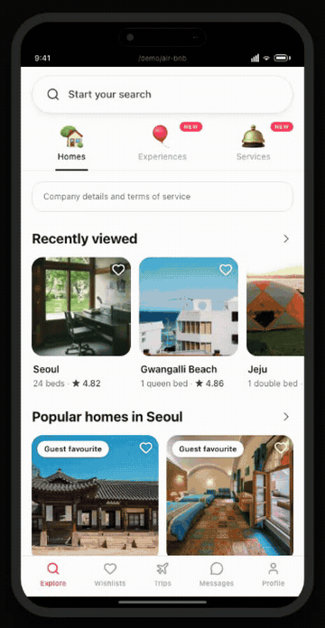 Airbnb Zoom blur and fade transition